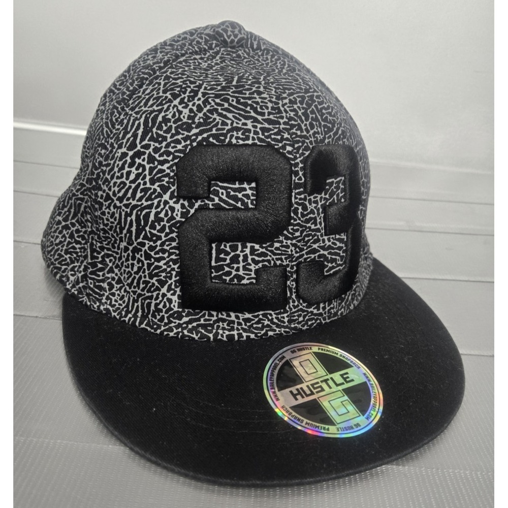 Hustle Snapback Hat Gray One Size Adjustable Embroidered #23 Jordan